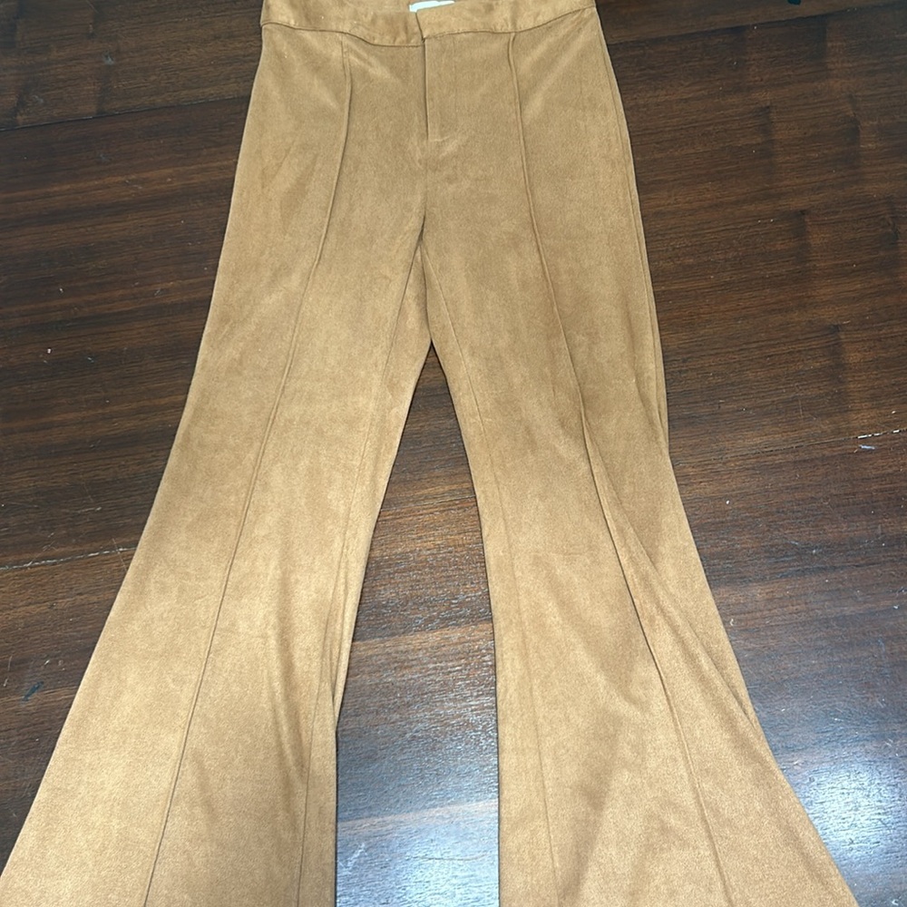 Nwt camel faux suede flare trousers - Picture 6 of 6